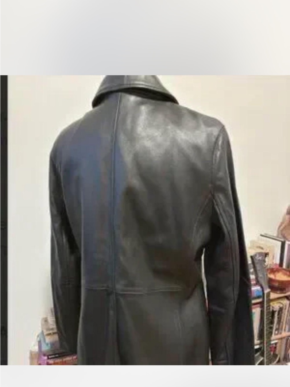 Bernardo Black Leather Button-Front Jacket size small - Picture 3 of 7